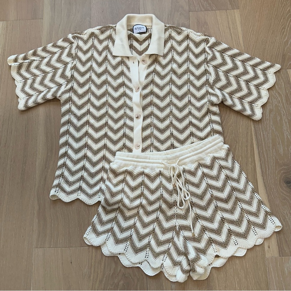 Petal and Pup Cherie Knit Shirt and Short Set Beach Swim Coverup Medium Runaway - Picture 5 of 16